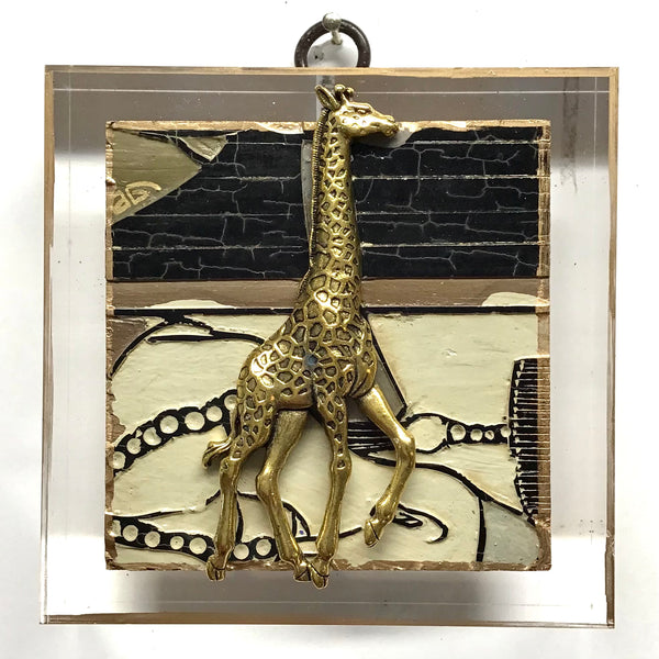 Lucite Frame with Giraffe on Coromandel (4” wide) Museum Bees