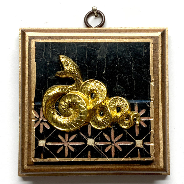 Wooden Frame with Snake on Coromandel (3.75” wide) Museum Bees