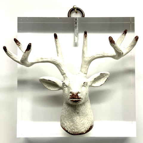 Lucite Acrylic Frame with Stag / Slight Imperfections (3.75” wide)