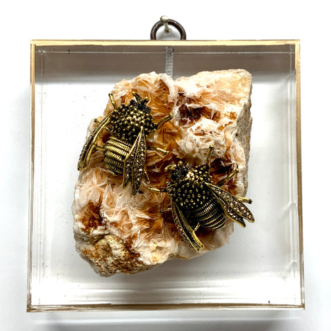 Acrylic Frame with Bees on Stone / Slight Imperfections (3.75
