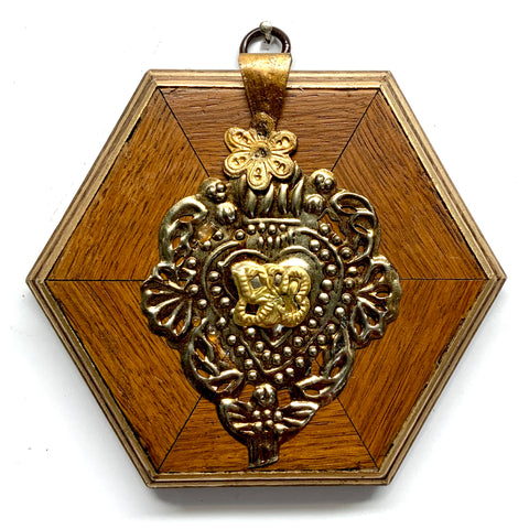 Wooden Frame with Sacred Heart (5.25