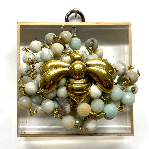 Acrylic Frame with Deco Bee on Necklace / Slight Imperfections (2.75