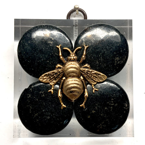 Acrylic Frame with Grande Bee on Stone / Slight Imperfections (2.75