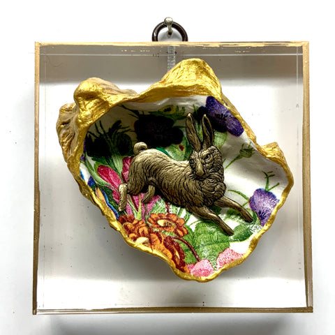 Acrylic Frame with Hare on Oyster Shell / Slight Imperfections (3.75