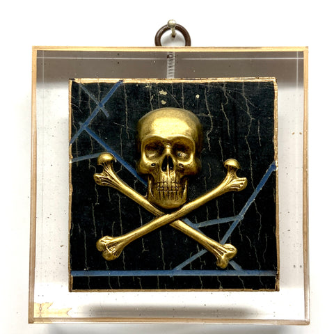 Acrylic Frame with Skull and Crossbones on Coromandel / Slight Imperfections (3.75