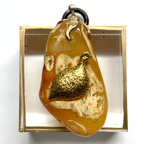 Acrylic Frame with Quail on Pendant / Slight Imperfections (1.75