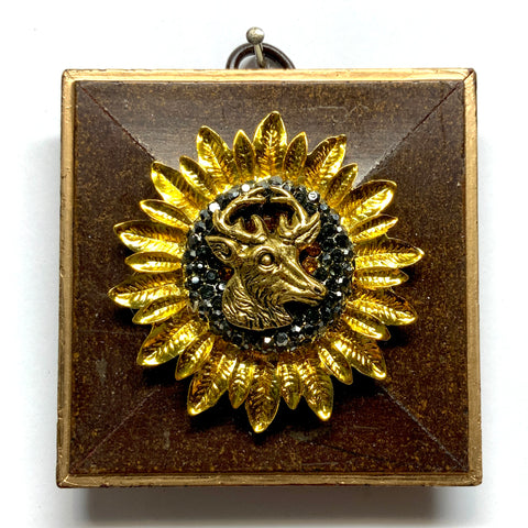 Painted Frame with Stag on Sunflower (3