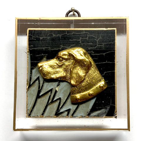 Acrylic Frame with Stately Dog on Coromandel / Slight Imperfections (3.75