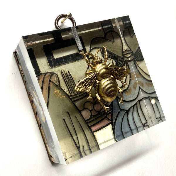 Coromandel Screen under Lucite Acrylic Frame with Grande Bee / Slight