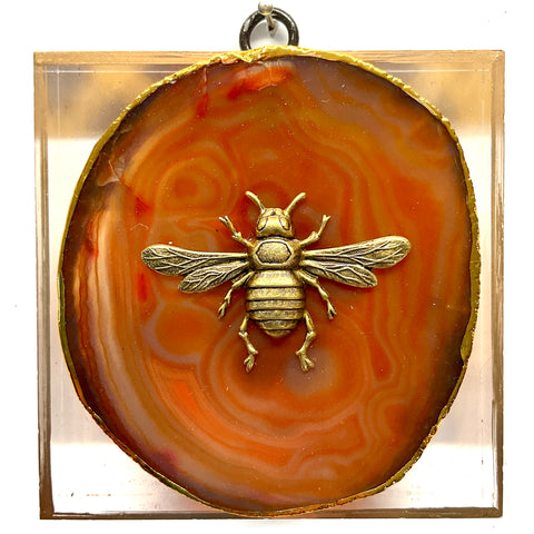 Acrylic Frame with Italian Bee on Agate / Slight Imperfections (4