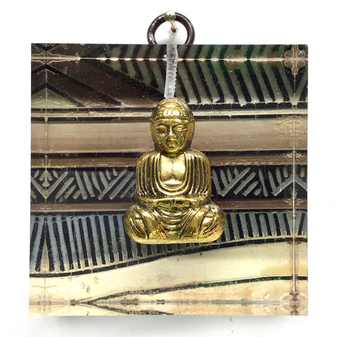 Coromandel under Lucite Frame with Buddha / Slight Imperfections (3” wide)
