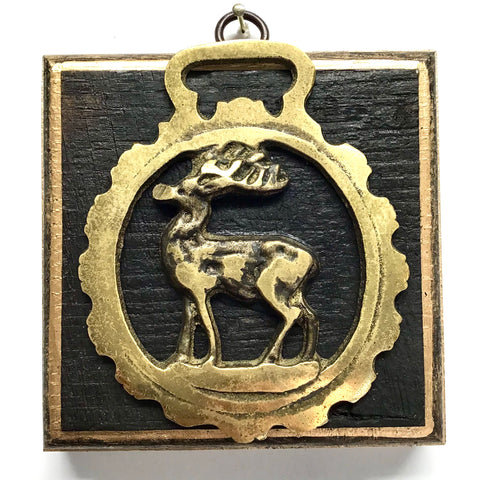 Bourbon Barrel Frame with Stag Horse Brass (4” wide)