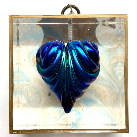 Acrylic Frame with Heart on Marbled Paper / Slight Imperfections (3