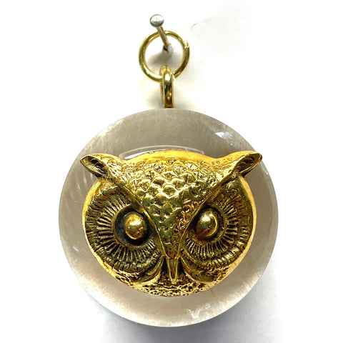 Acrylic Orb with Owl on Mulberry Paper(2.25” wide)