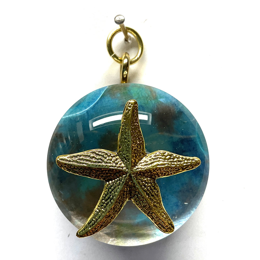 Acrylic Orb with Starfish on Handbag (2” wide)