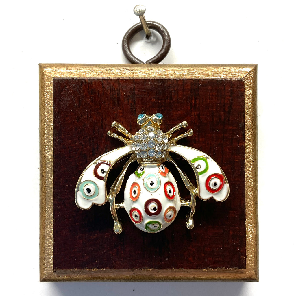 Wooden Frame with Enameled Bee (2.5” wide)