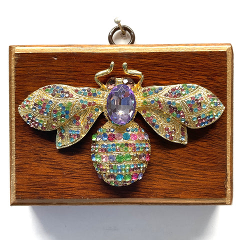 Wooden Frame with Sparkle Bee (3” wide)