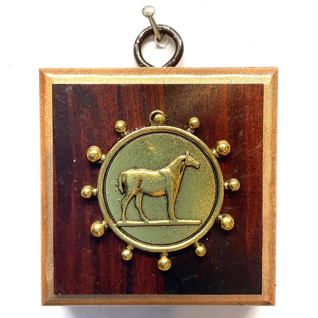 Wooden Frame with Horse Coin (2.5” wide)