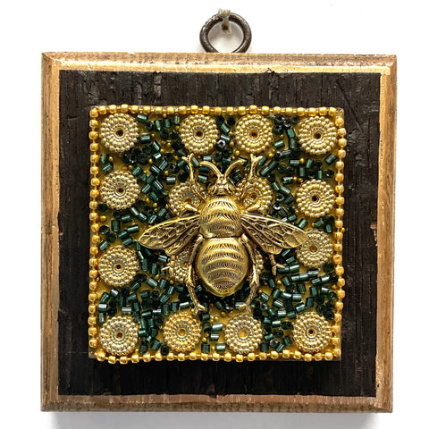 Bourbon Barrel Frame with Grande Bee on Green Beaded Block (4