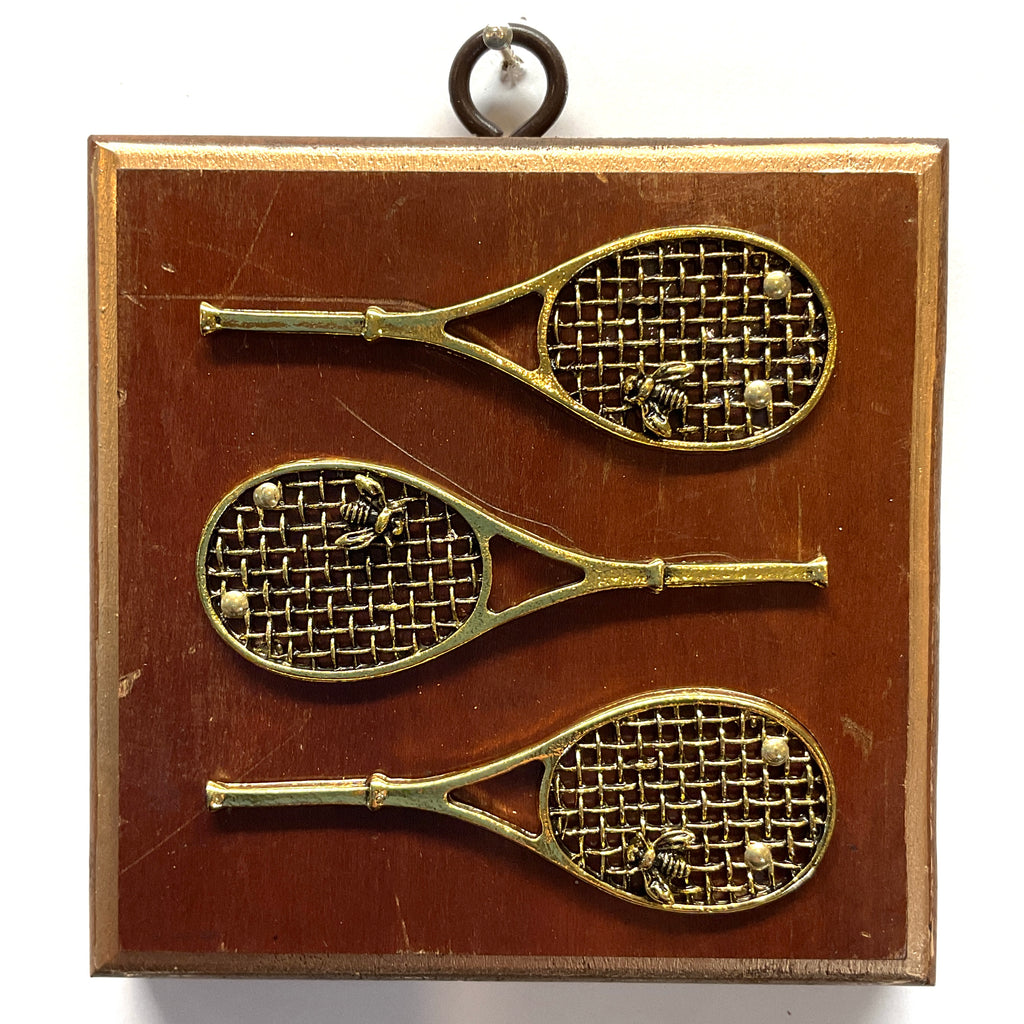 Wooden Frame with Tennis Rackets (4” wide)