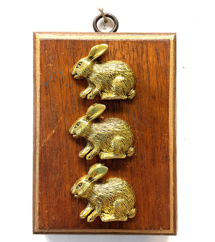 Wooden Frame with Bunnies (3.25” wide)