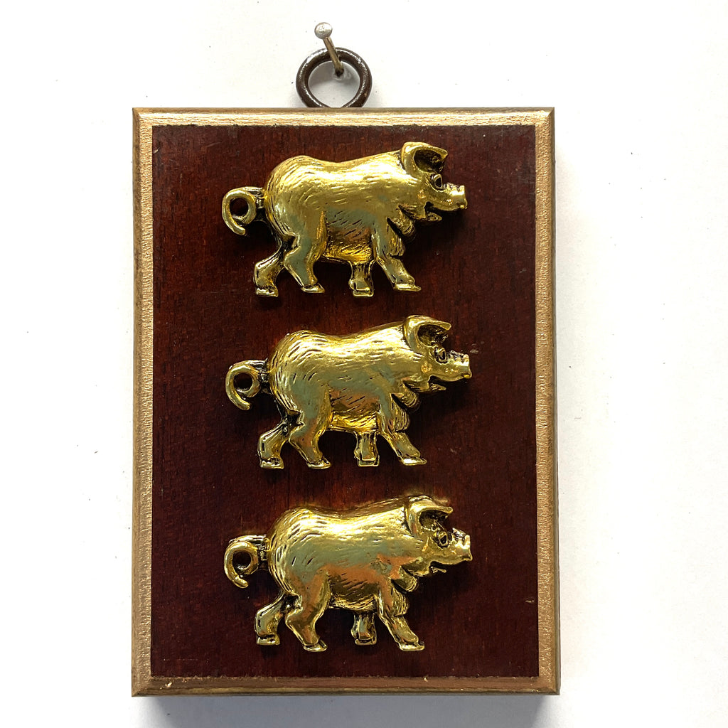 Wooden Frame with Pigs (3.25” wide)