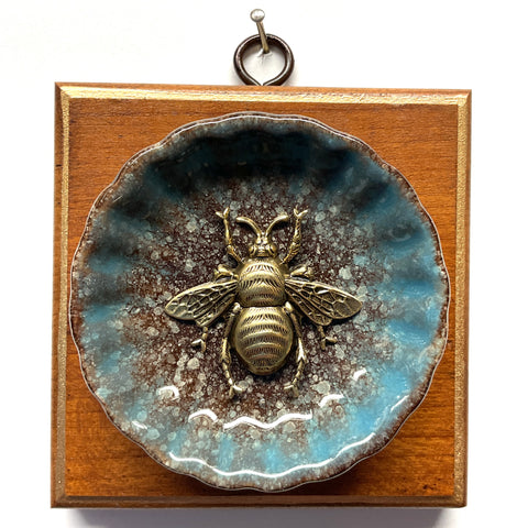 Wooden Frame with Grande on Porcelain Dish (4” wide)