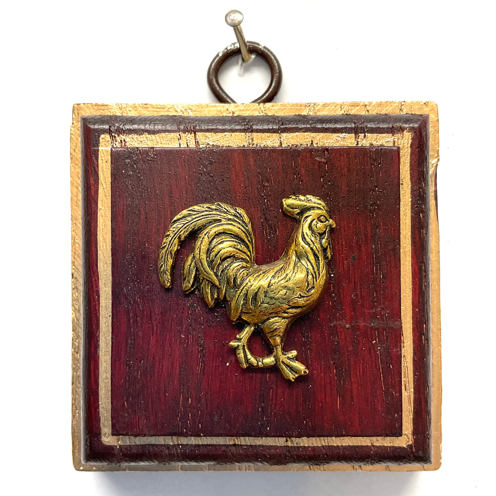Wooden frame with Rooster (2.5” wide)