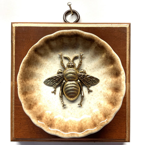 Wooden Frame with Grande on Porcelain Dish (4” wide)