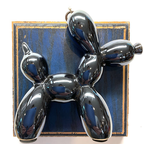 Wooden Frame with Ceramic Balloon Dog (5” wide)