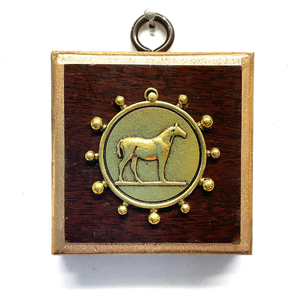 Wooden Frame with Horse Coin (2.5” wide)
