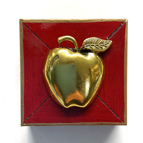Red Lacquered frame with Apple (3” wide)