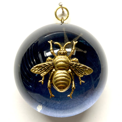 Acrylic Dome Frame with Grande Bee on Marbled Paper / Slight Imperfections (3