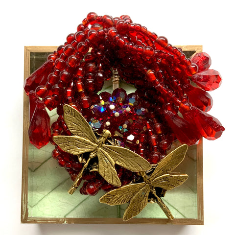 Acrylic Frame with Dragonflies on Beads / Slight Imperfections (3