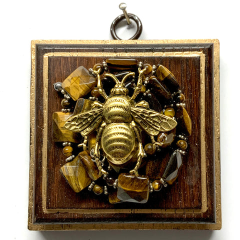 Wooden Frame with Grande Bee on Necklace (3.25