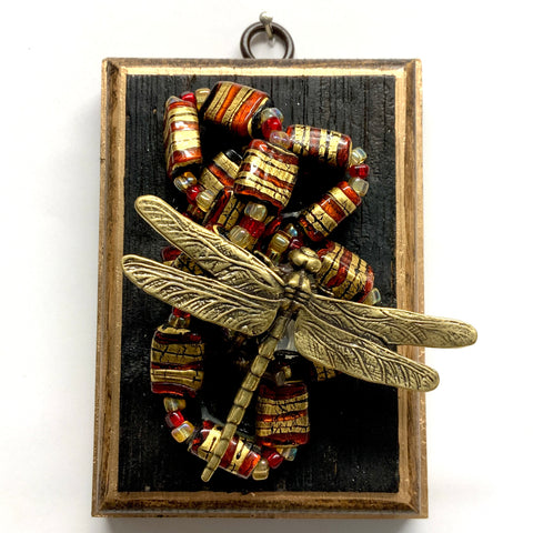 Bourbon Barrel Frame with Dragonfly on Necklace (3.25