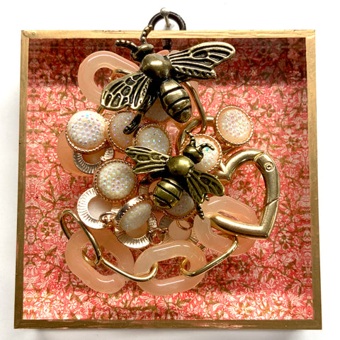 Acrylic Frame with Bees on Necklace / Slight Imperfections (4