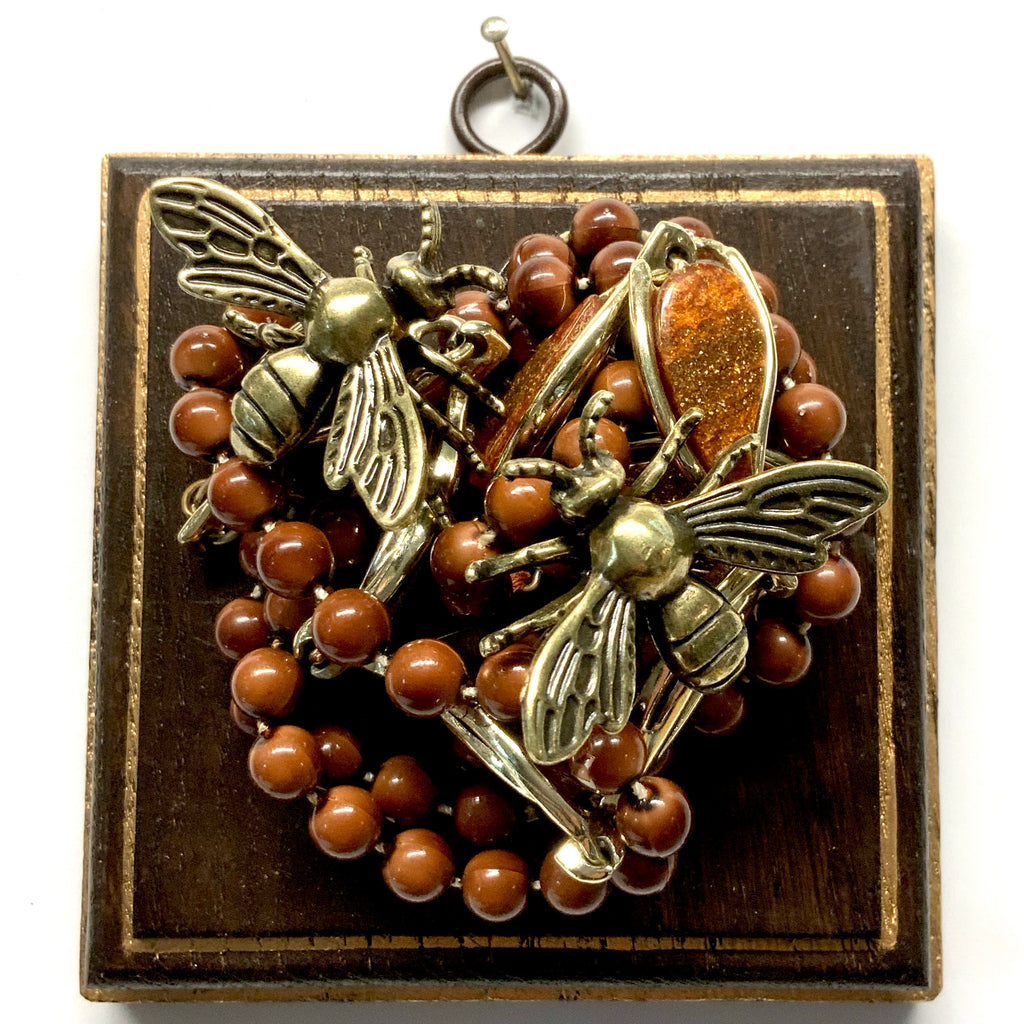 Wooden Frame with Bees on Necklace (4