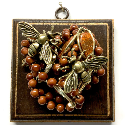 Wooden Frame with Bees on Necklace (4