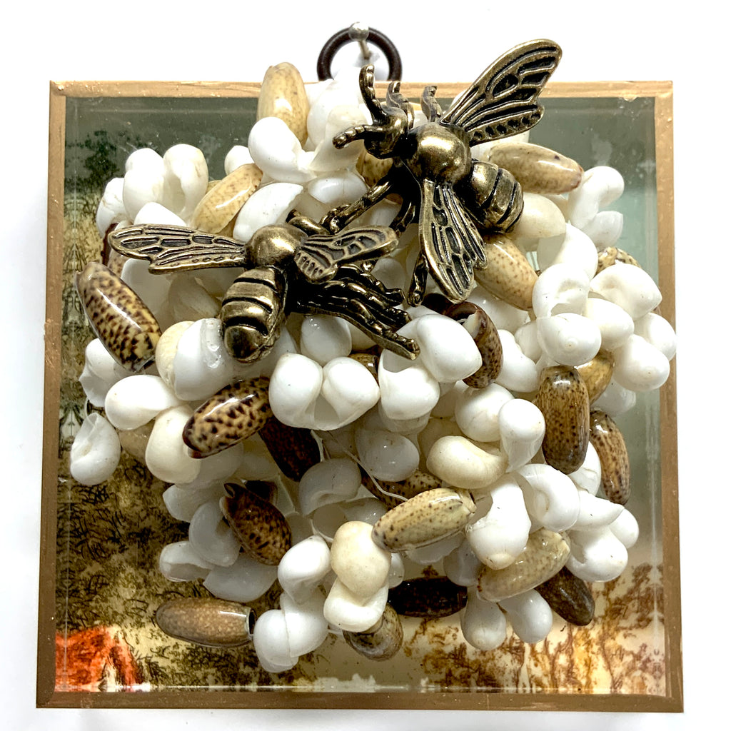 Acrylic Frame with Bees on Necklace / Slight Imperfections (4