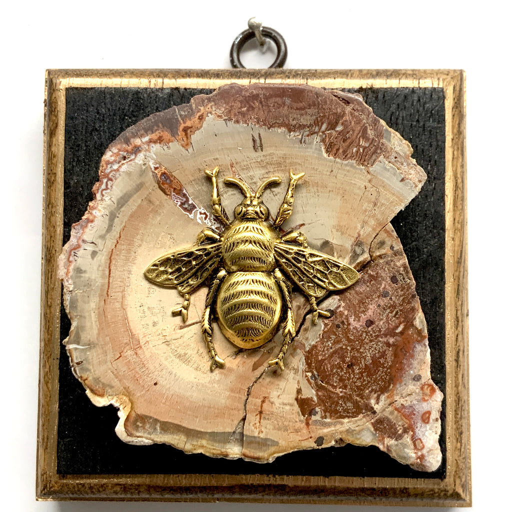Bourbon Barrel Frame with Grande Bee on Petrified Wood (4