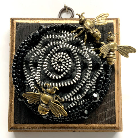 Bourbon Barrel Frame with Bees on Necklace (4