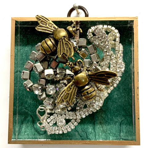 Acrylic Frame with Bees on Necklace / Slight Imperfections (3
