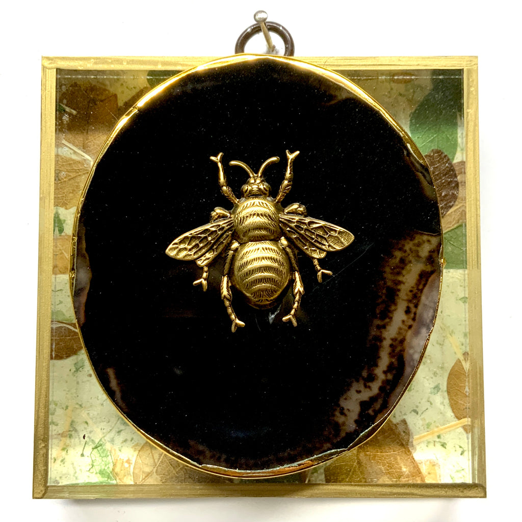 Acrylic Frame with Grande Bee on Agate / Slight Imperfections (4
