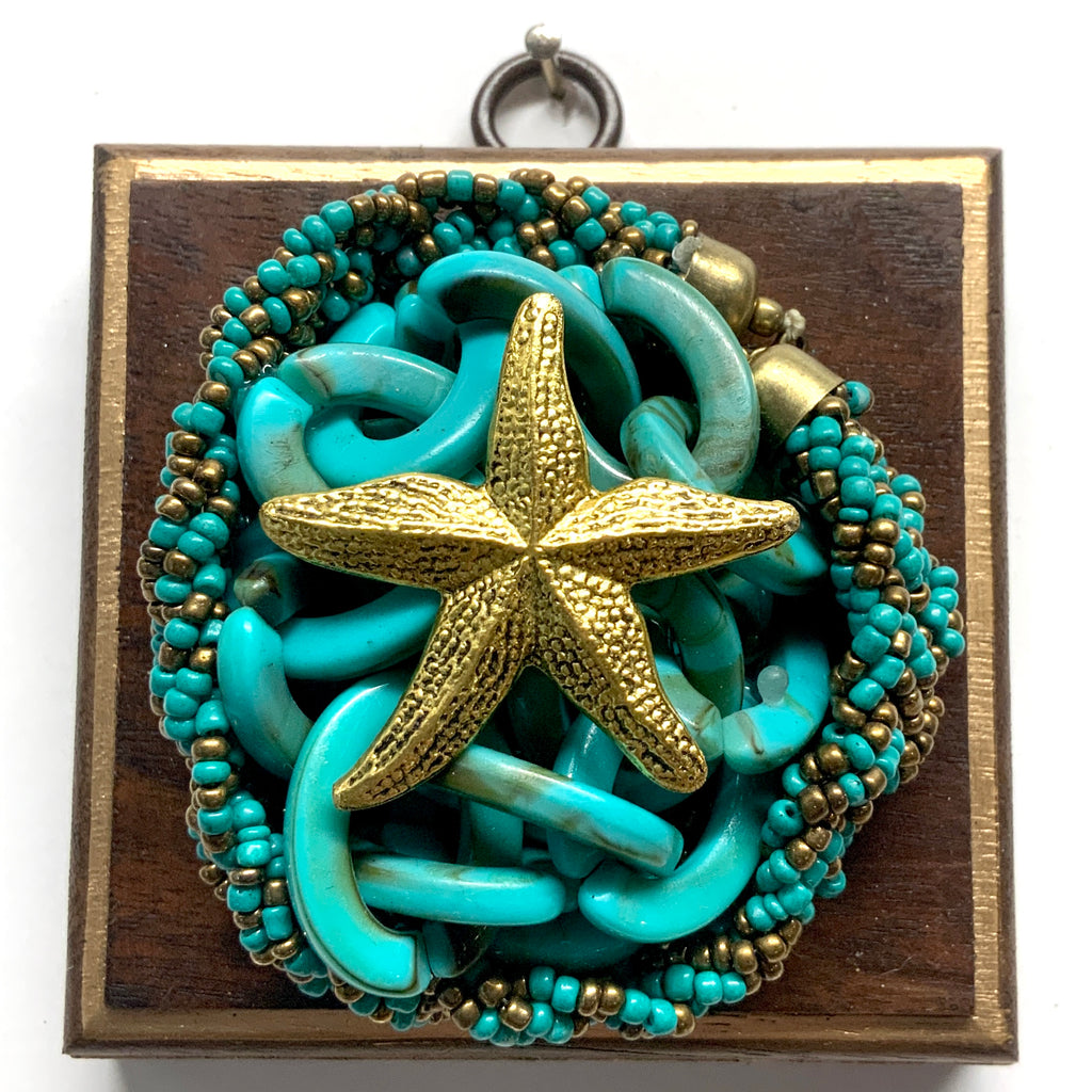 Wooden Frame with Starfish on Necklace (3.25