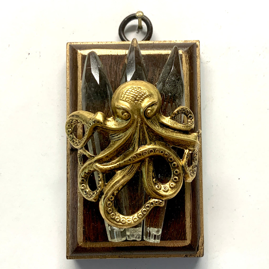 Mahogany Frame with Octopus on Glass (2” wide)