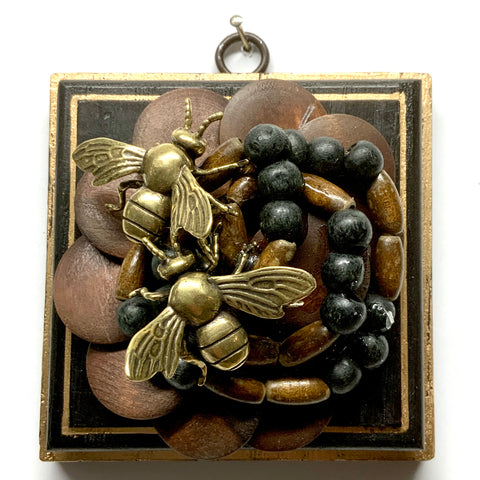 Wooden Frame with Bees on Necklace (4