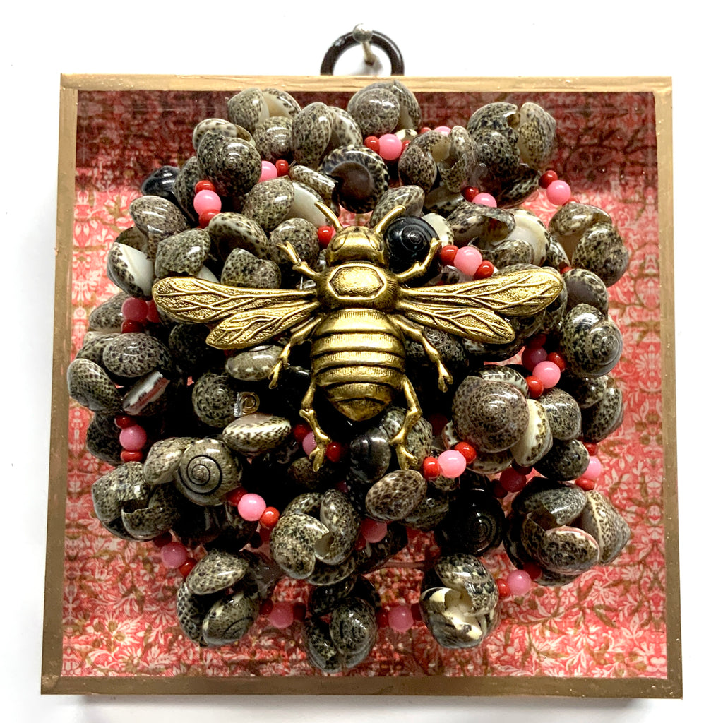Acrylic Frame with Italian Bee on Shells / Slight Imperfections (4