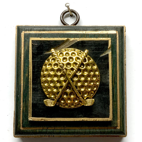 Painted Frame with Golf Ball and Clubs on Coromandel (3.25