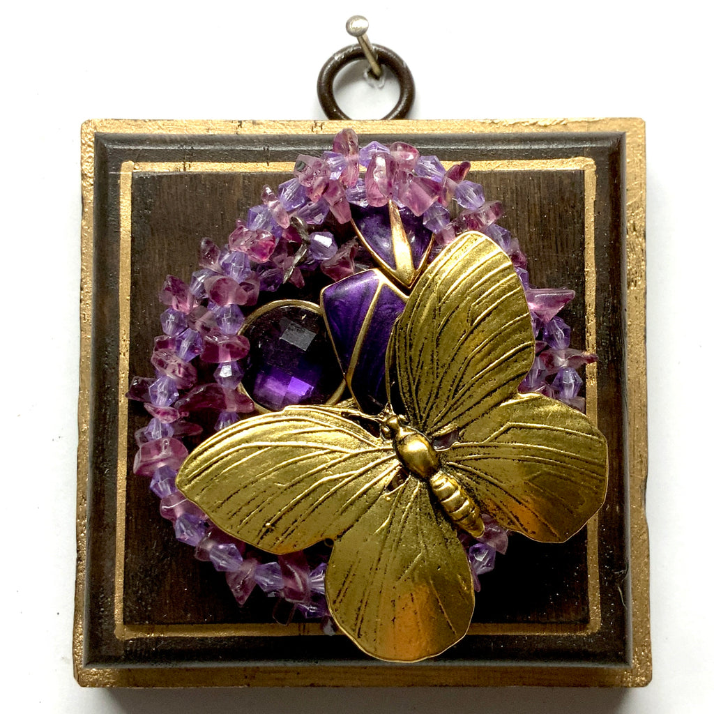 Wooden Frame with Butterfly on Necklace (3.25